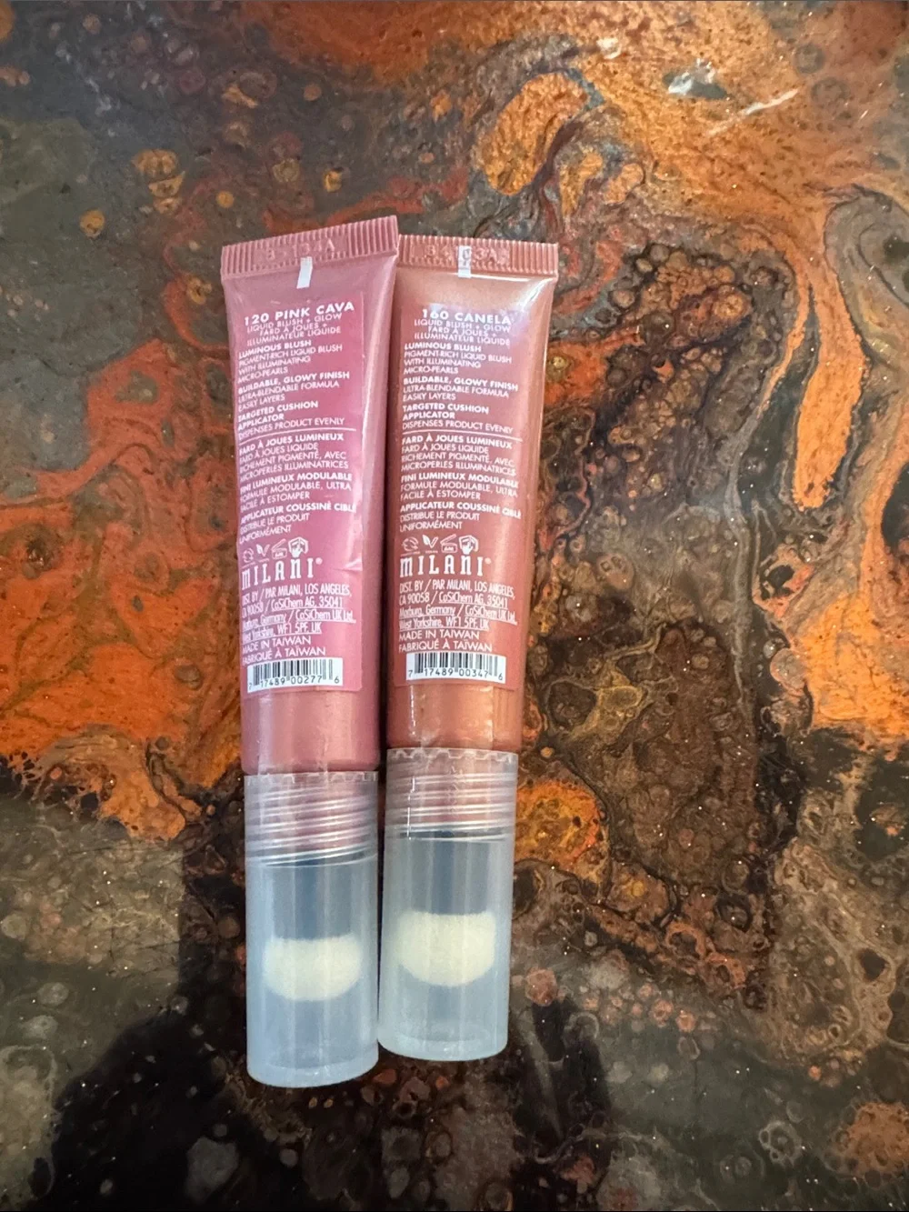 Milani Cheek Kiss Liquid Blush & Glow - Pink Cava (120) & Canella (160)